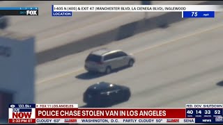 LIVE NOW: Police chase of stolen minivan in Los Angeles