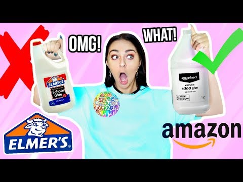 AMAZON GLUE VS ELMERS GLUE FOR SLIME!! (i cant believe the outcome)