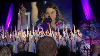 Pasek &amp; Paul at UVU hear One Voice children's choir perform This Is Me from The Greatest Showman