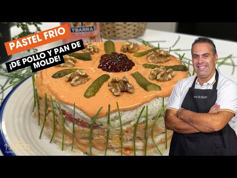 Pastel frio de pollo y pan de molde