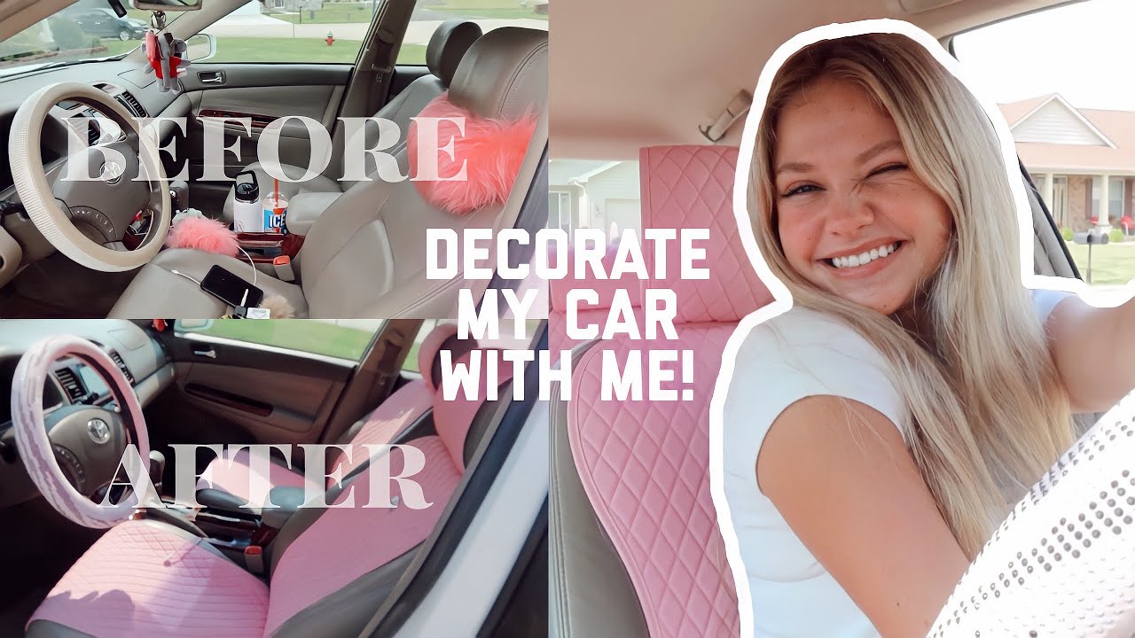 i spent $300 to make my car pink | DECORATE MY CAR WITH ME