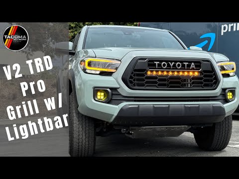 TRD Pro Grill V2 and Lightbar - Toyota Tacoma 3rd Gen - Install and Review - YotaVerse