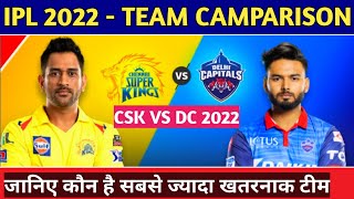 IPL 2022 - Delhi Capitals Vs Chennai Super Kings Team Camparison | DC Vs CSK Playing 11 2022