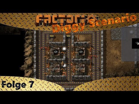 Factorio - Diggy Scenario - Fabrikkomplex Zahnrad - Let's Play 7 - Deutsch - German