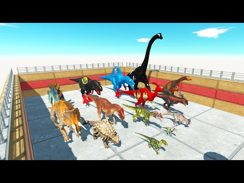 FUNNY SPEED RACE ALL DINOSAURS AND SUPERHERO - TO GET FINISH FIRST - Animal Revolt Battle Simulator