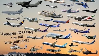 Kids learning Counting numbers 1 to 100 with airplanes HD