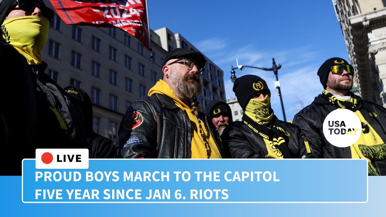 Watch live:  Proud Boys hold march to the Capitol five years after Jan. 6 riots