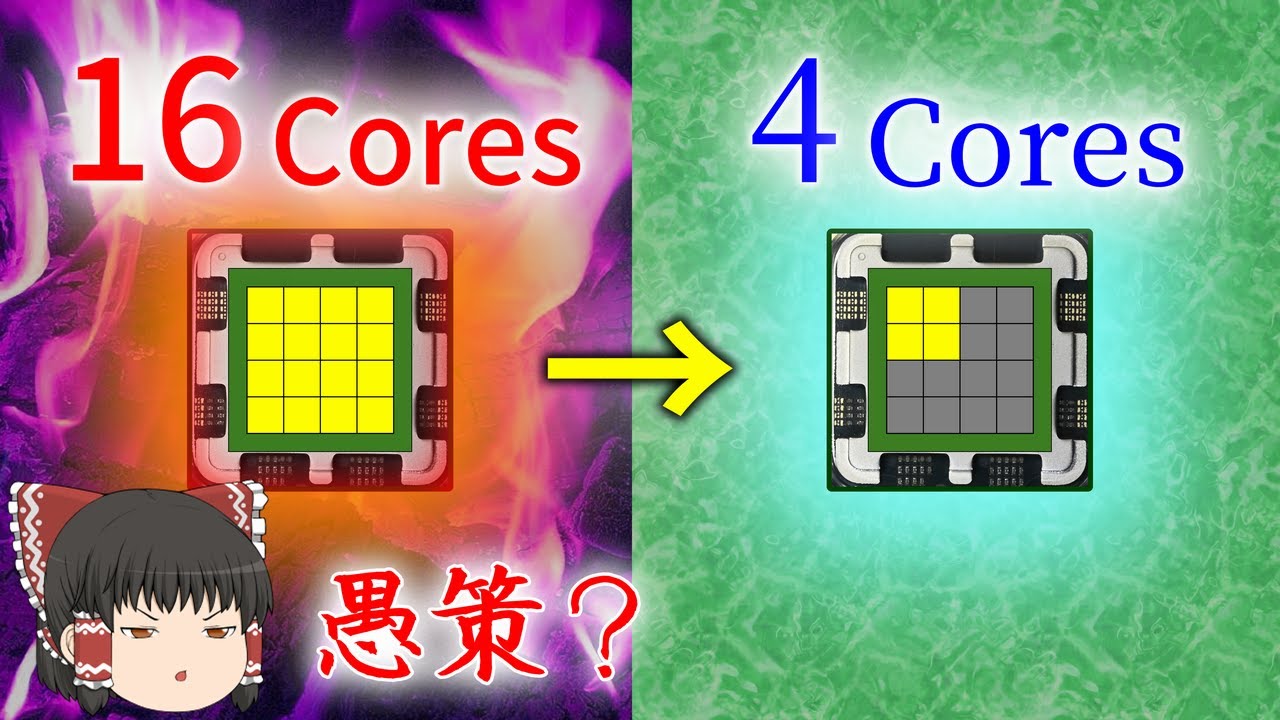 【CPUの闇？】コア数を減らしても、案外性能落ちない説（ゆっくり解説）