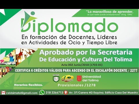 Invitación al 2° Diplomado “FORMACIÓN DE DOCENTES LÍDERES EN ACTIVIDADES DE OCIO Y TIEMPO LIBRE”   D