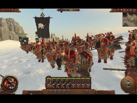 Outnumbered 2-1 Chaos Dwarf Bull Centaurs vs Bretonnian Questing Knights Total War: Warhammer 3