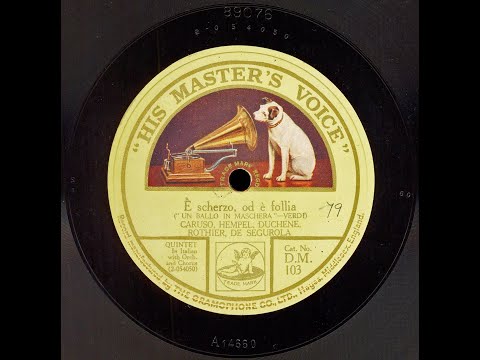 Caruso-Hempel: 1914 - UN BALLO Two Arias Quartet/Quintet - Multitracked in HD