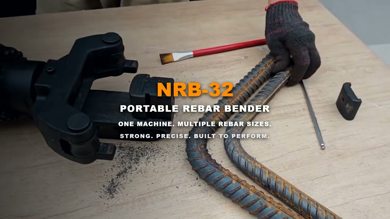NRB-32 portable electro-hydraulic rebar bender demonstration video