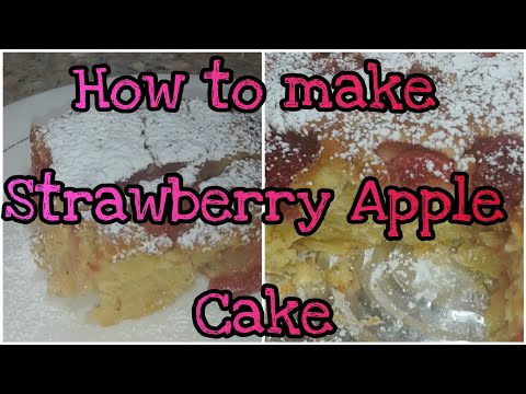 How to make Strawberry-Apple Cake|Vin apran ki jan ou fè frèz gato pòm
