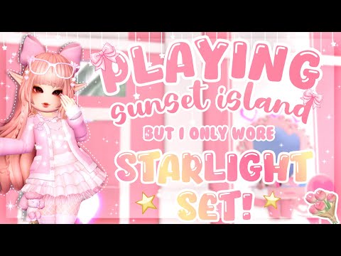 Playing Sunset Island but I only wore the Starlight Set ✨🎀⭐️ | Royale High Roblox