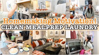 NEW 🍂 HOMEMAKING MOTIVATION 2025 | WEEKLY MEALPREP ROUTINE + TONS OF LAUNDRY & FALL HOME TOUR