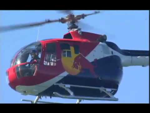 Red Bull Helicopter back flips aerobatic.