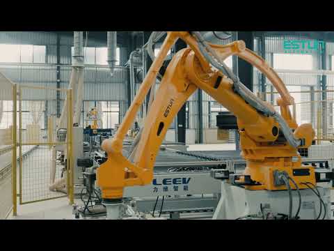 👉 Quick view of application of Estun robotics application in door and siding production lines