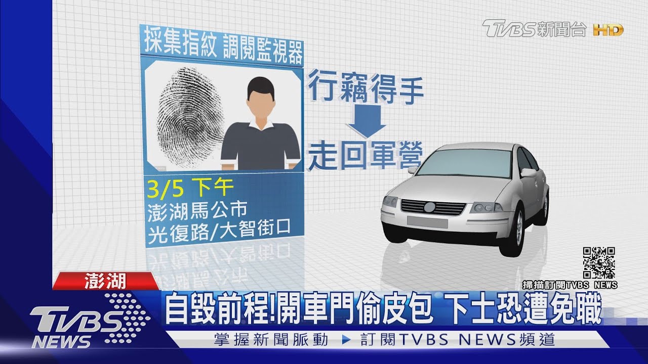 自毀前程!開車門偷皮包 下士恐遭免職