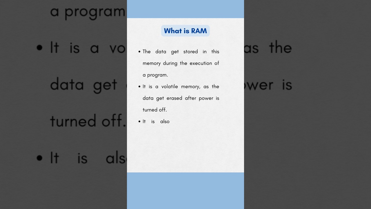 What is RAM (Random access memory) | Computer Fundamentals |