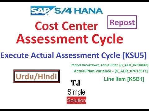 SAP-CO-AC-04 - Execute Assessment Cycle in SAP HANA [KSU5][KSB1][S_ALR_87013611]-Hindi/Urdu - Repost