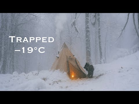 Surviving a –19°C Blizzard in a Hot Tent | Extreme Winter Camping Alone