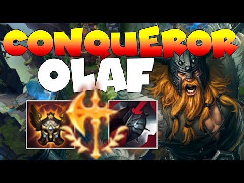 IS CONQUEROR SO BUSTED THAT IT EVEN WORKS ON OLAF!!!! STUPID DAMAGE RIOT SHOULD NERF!!!