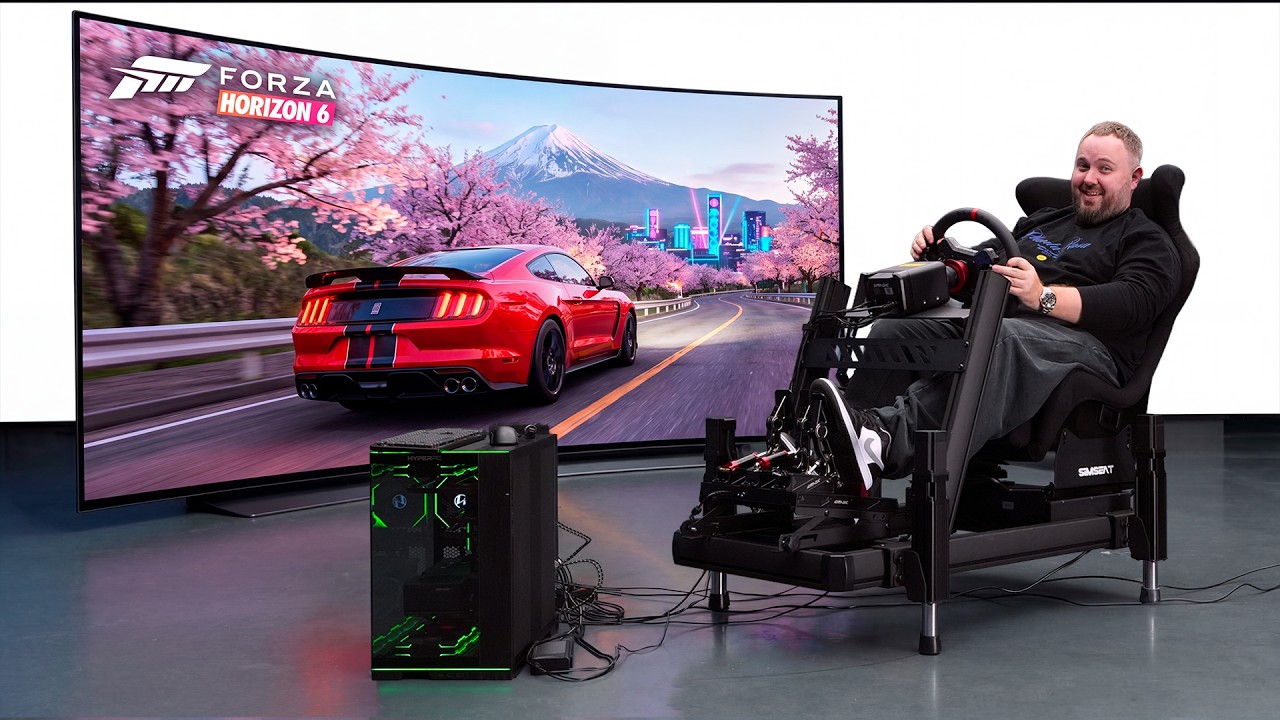 Играем в Forza Horizon 6 на 500“ экране в кокпите Simseat за 500 000р.