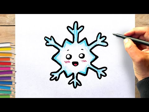 Comment dessiner un flocon de neige facile a dessiner