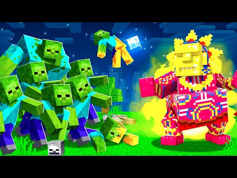1,000 Zombies vs Mutant Bosses! (Minecraft)