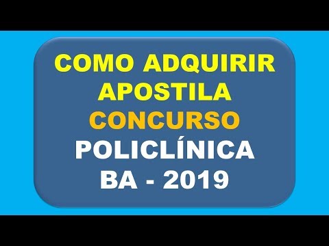 Baixar Apostila Concurso Processo Seletivo Público Policlínica BA 2019