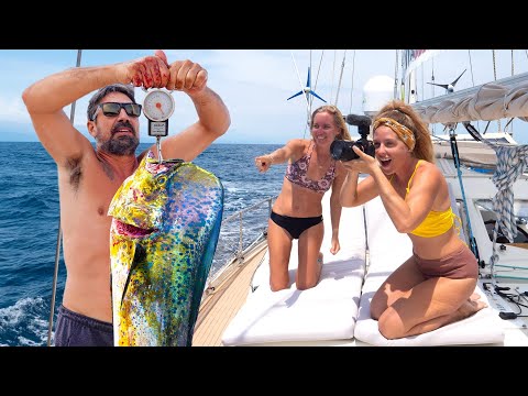 GIGANTIC Mahi-Mahi! Babes & Fishing 😉  SV Delos EP 372
