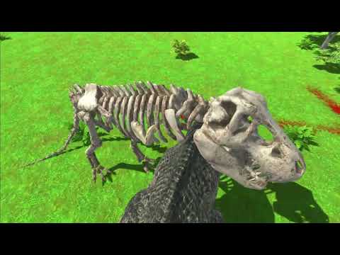 DARK T-REX vs SKELETON T-REX DEATH MATCH - Animal Revolt Battle Simulator