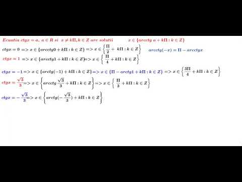 Trigonometrie. L12 Ecuatii trigonometrice directe - ecuatii ctg=a