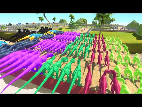 Colored CARNIVORE DINOSAURS vs All Units Championship #2- Animal Revolt Battle Simulator