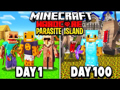 I Survived 100 Days in a PARASITE ISLAND in Hardcore Minecraft