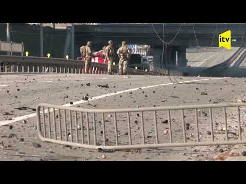 Outro comboio russo  destruído perto da estação