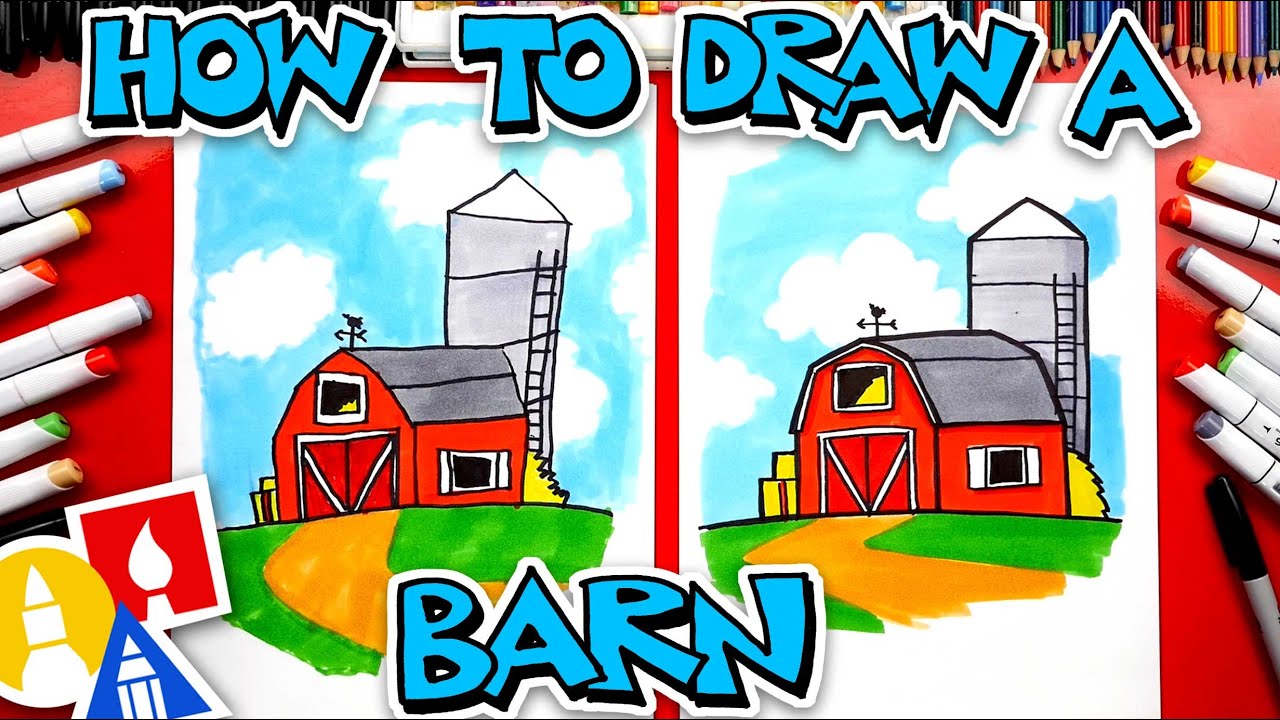 How To Draw A Barn (farm) 👩‍🌾