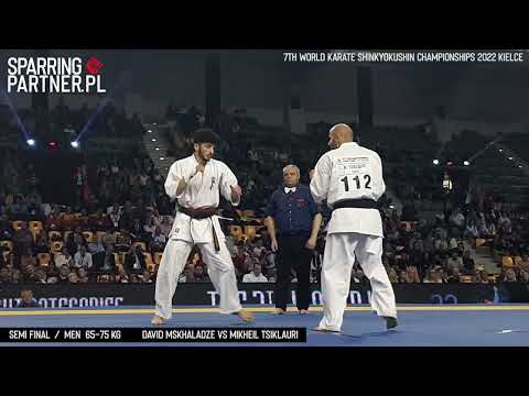 David Mskhaladze vs Mikheil Tsiklauri 65-75 kg | 7th World Karate Shinkyokushin Championships 2022