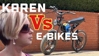 Karen’s vs illegal e-bike (what the cops say about me)😈