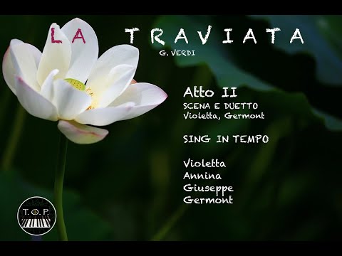 Traviata: Act 2 - Scene Violetta e Germont | TEMPO version | Opera Role Study Karaoke Accompaniment