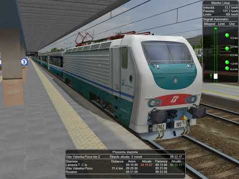 Open Rails Italia..ICN 785 Milano C.le--Palermo C.le (3 parte) arrivo a Lamezia Terme C.Le