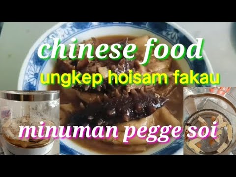 Chinese cuisine with braised hoisam fakau and pegge soi drink