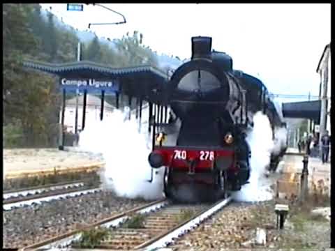 Treno a vapore _ linea Ovada-Genova _ partenza da Campo Ligure (pellicola 8 mm)
