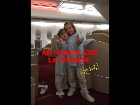 Kids give tour of Air France First Class Lounge and A380