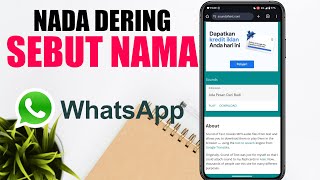 Download lagu Cara Mengubah Nada Dering Whatsapp Menjadi Menyebut Nama Pengirim mp3