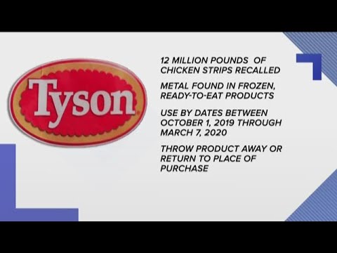 Tyson foods recalling 12 million pounds of chicken