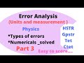 Error Analysis Types Of Errors Numericals On Errors 1st PU