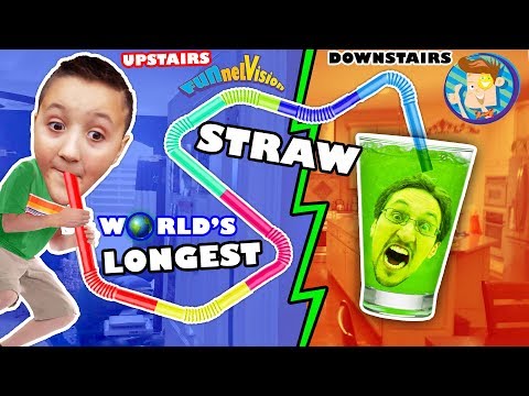 LAZY KID BUILDS WORLD'S LARGEST DRINKING STRAW! No Exercise 4 Us! FUNnel Vision Project Vlog
