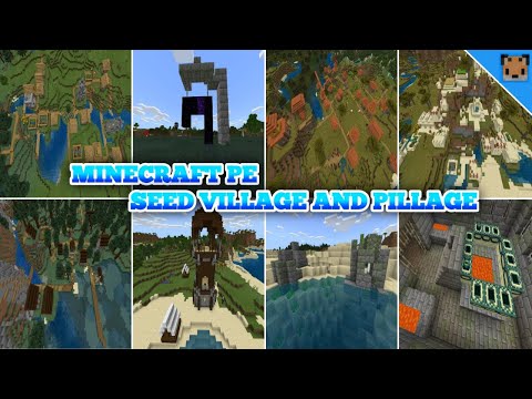minecraft pe seed abandoned village, seed pillage, seed stongholad, seed nether portal, village city