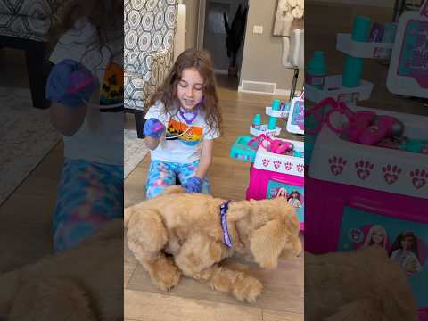 The good sisters-Sierra and Rhia taking good care of the sick dog